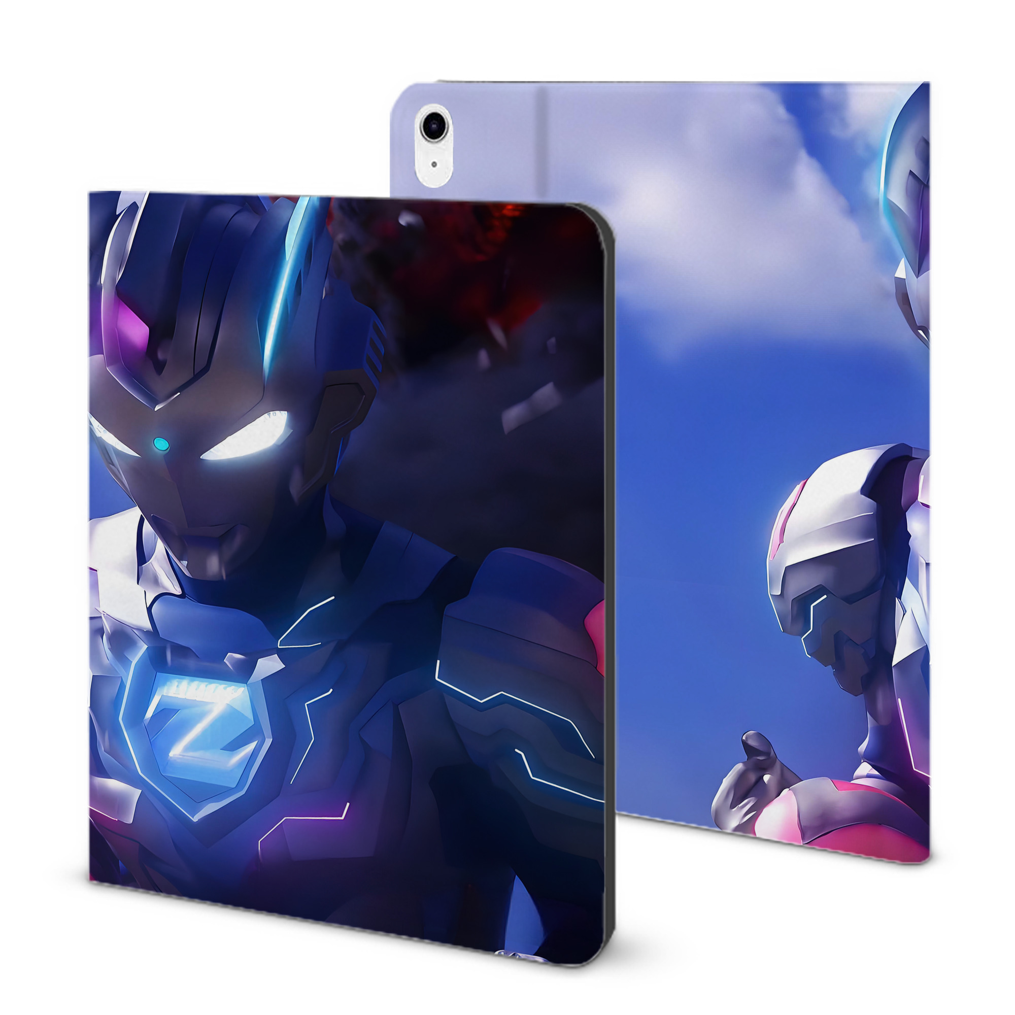 （画像用） ウルトラマン Ultraman IPad ケース ブック型 PUレザー TPU 耐衝撃 軽量 薄型 ペン収納なし 全面保護 IPad 各モデル対応